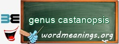 WordMeaning blackboard for genus castanopsis
